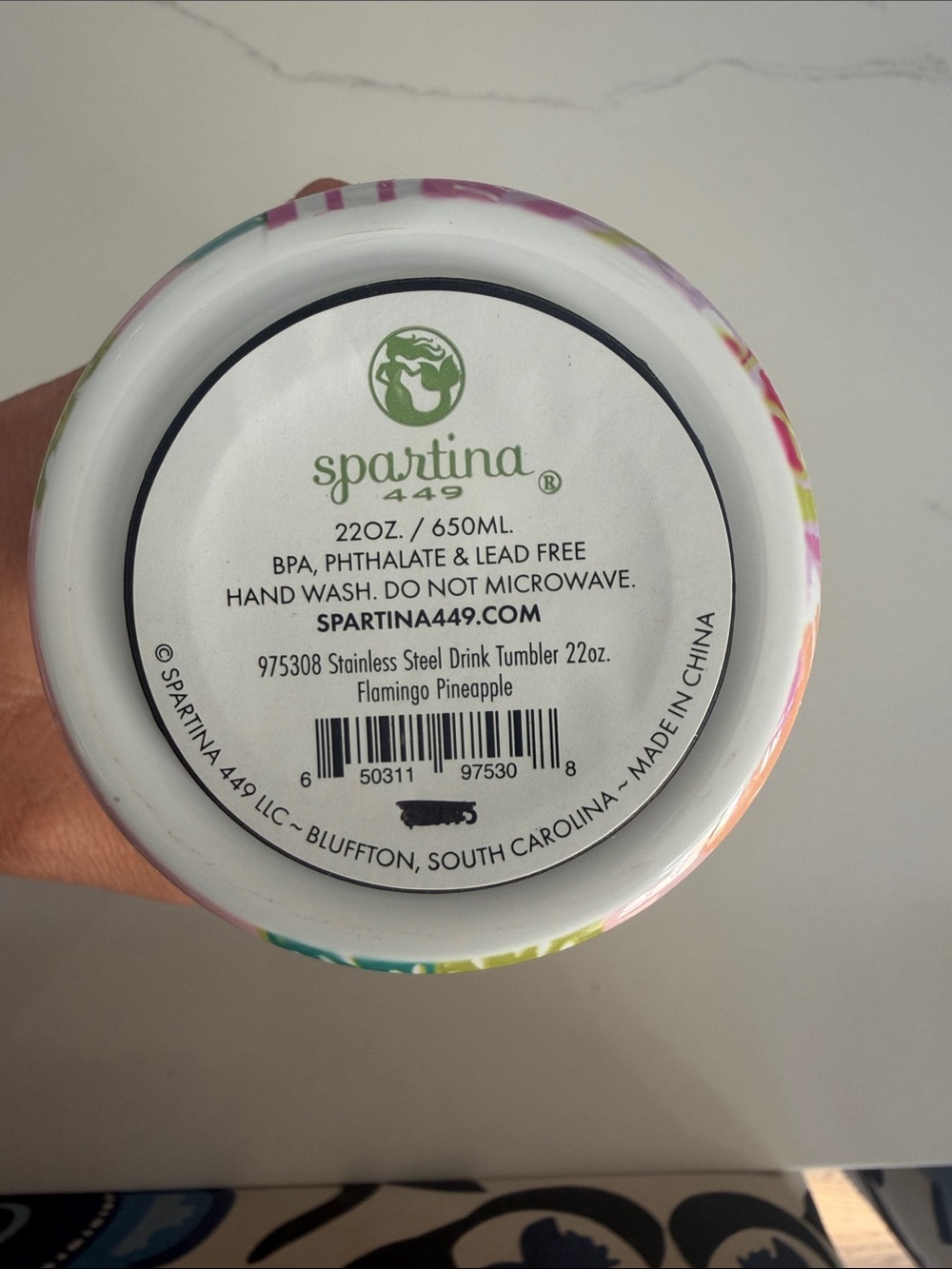 Spartina 449 Pink Floral Tumbler 22oz new with tags - Picture 4 of 5